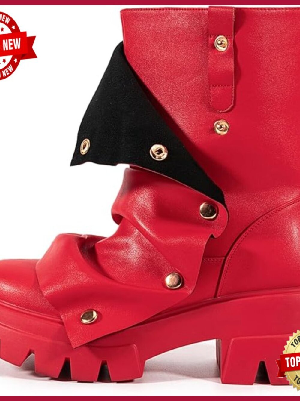 Slouchy Fold Over Boots Platform Wide Calf Pull On Fashion Short Booties